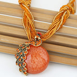 Ethnic Peacock Beaded Multi-Layer Necklace