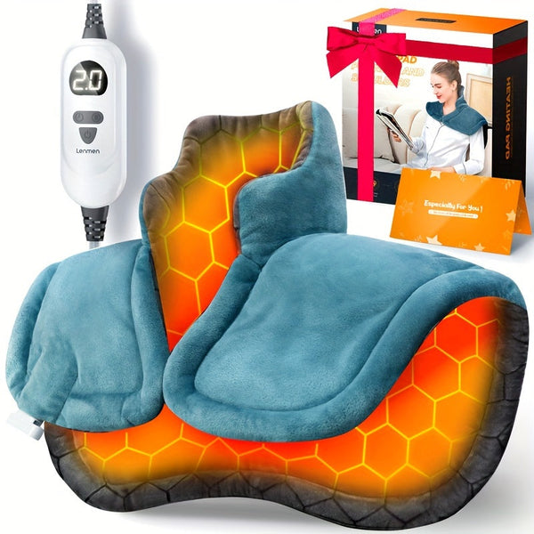 Graphene Heating Pad for Neck & Shoulder – 6 Heat Levels, 4 Auto Shut-Off Timers, 22”x18” goobingoo