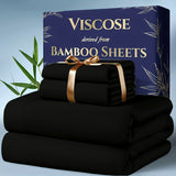 4pcs Bamboo Cooling Sheet Set – Extra Deep Pocket Breathable Bedding for Hot Sleepers (Queen & King)