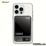 BiLOLLY Magnetic Power Bank 10000mAh / 5000mAh – Ultra-Thin 22.5W Fast Wireless Charger with LED Display