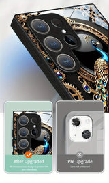 Golden Peacock Glass Phone Case - Samsung
