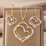 3-Piece Love Heart Necklace Set - July Birthstone