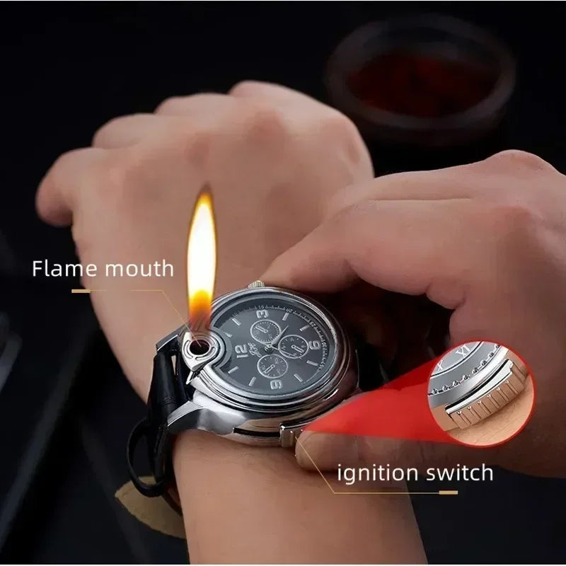 goobingoo, watch lighter, usb lighter, rechargeable lighter, quartz watch, flameless lighter, men multi tool watch, creative novelty gift, cigarette lighter watch, tactical style watch goobingoo
