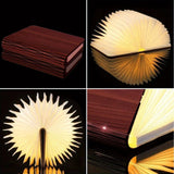 3D LED Book Night Light – USB Rechargeable Magnetic Foldable Wooden Desk Lamp