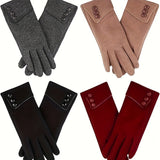 4 Pairs Women’s Winter Touchscreen Gloves – Windproof Fleece Lined Cold Weather Gloves for Phones, Driving & Outdoor Activities