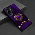 Matte Black Heart-Shaped Tempered Glass Case – Compatible with Samsung Galaxy S24 Series & Previous Models