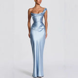 goobingoo Off-Shoulder Satin Bodycon Dress