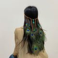 Handmade Peacock Feather Headband – Beaded Hair Accessory for Hippie, Festival & Party Wear goobingoo