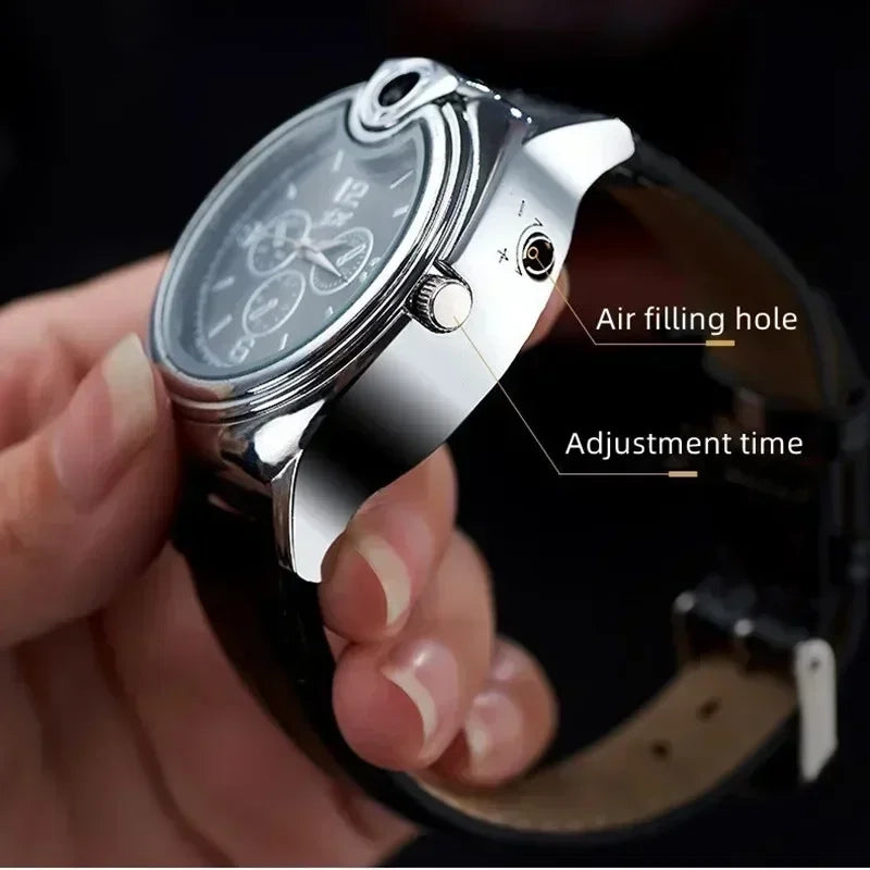 goobingoo, watch lighter, usb lighter, rechargeable lighter, quartz watch, flameless lighter, men multi tool watch, creative novelty gift, cigarette lighter watch, tactical style watch goobingoo