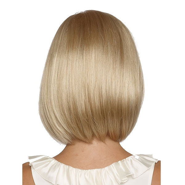 Women's Light Golden Air Bangs Bob Wig – Textured Short Hair for a Natural, Versatile Look goobingoo
