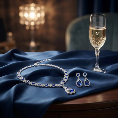 Luxury Crystal Droplet Jewelry Set for Wedding, Bridal & Evening Wear goobingoo