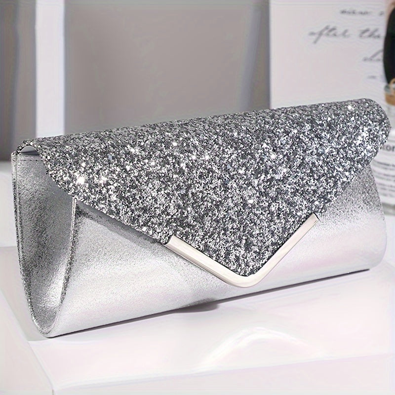 Luxury Women’s Sequin Evening Clutch & Jewelry Set – Rhinestone Chain Bag, Necklace, Earrings & Bracelet goobingoo