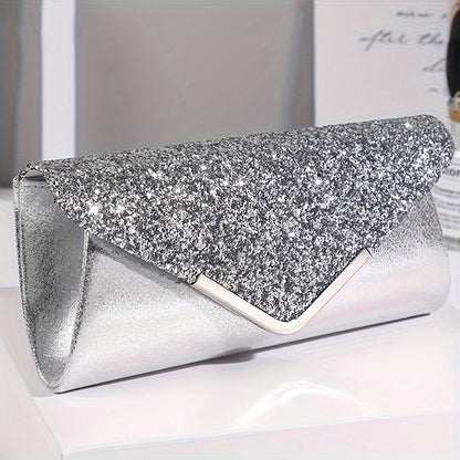 Luxury Women’s Sequin Evening Clutch & Jewelry Set – Rhinestone Chain Bag, Necklace, Earrings & Bracelet goobingoo