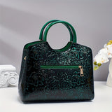 Women’s floral embossed handbag set with detachable, adjustable strap. Large capacity shoulder and tote bags for commuting, daily use, and stylish gifting.