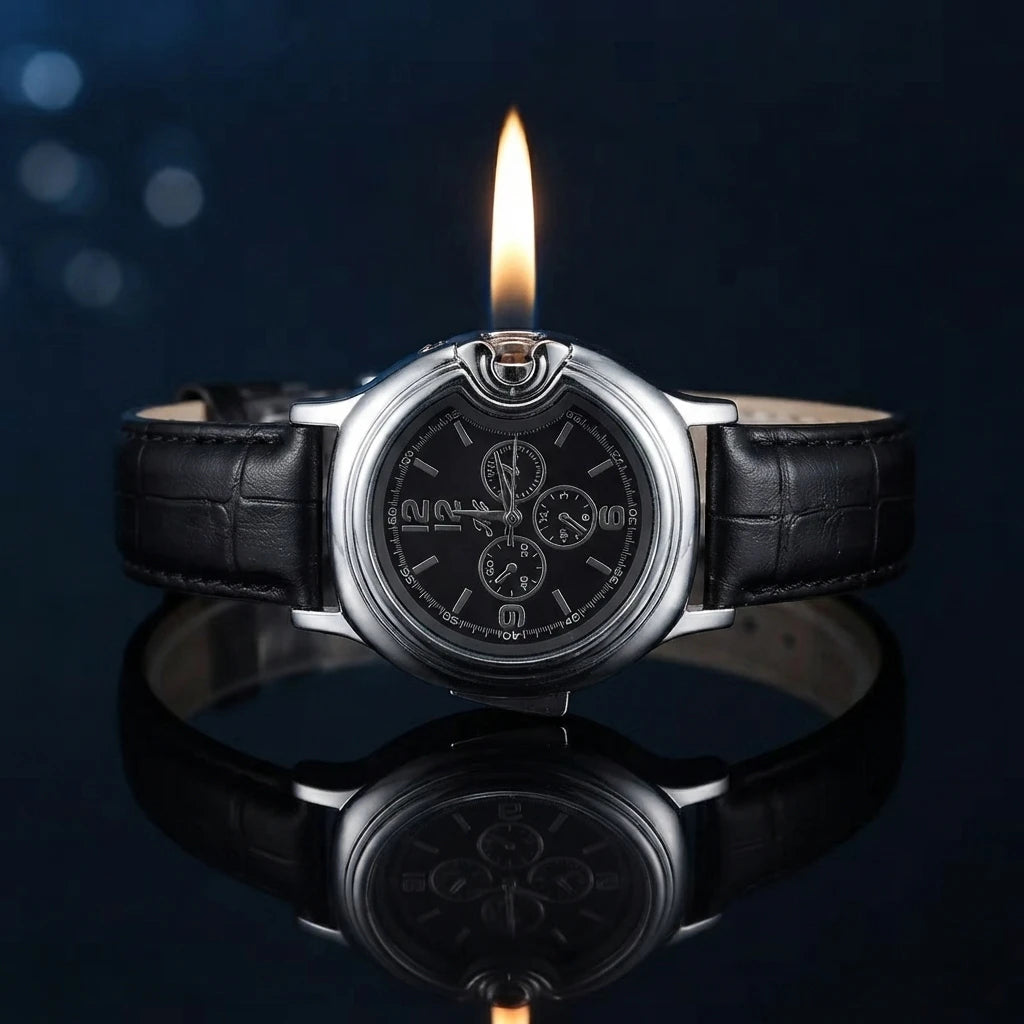 goobingoo, watch lighter, usb lighter, rechargeable lighter, quartz watch, flameless lighter, men multi tool watch, creative novelty gift, cigarette lighter watch, tactical style watch goobingoo