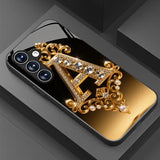 Elegant Golden Diamond “A” Letter Phone Case – Compatible with Samsung Galaxy S25 & S24 Series