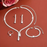 Bridal Zirconia Jewelry Set - 4pc