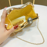 Sunflower Rhinestone Clutch & Jewelry Set - 4pc