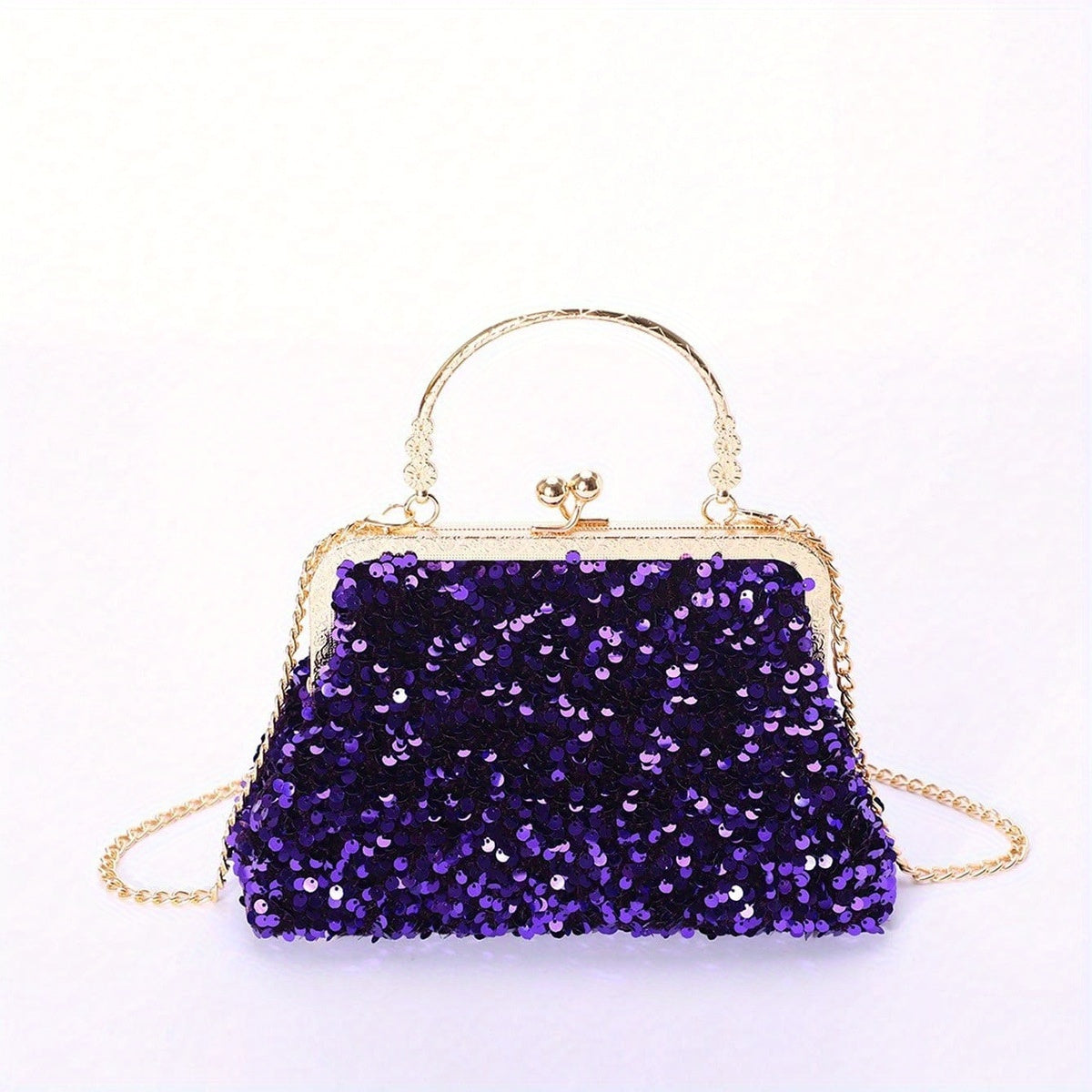 5-Piece Women’s Sequin Evening Clutch & Jewelry Set – Crossbody Dinner Bag with Necklace, Earrings, Bracelet & Ring goobingoo