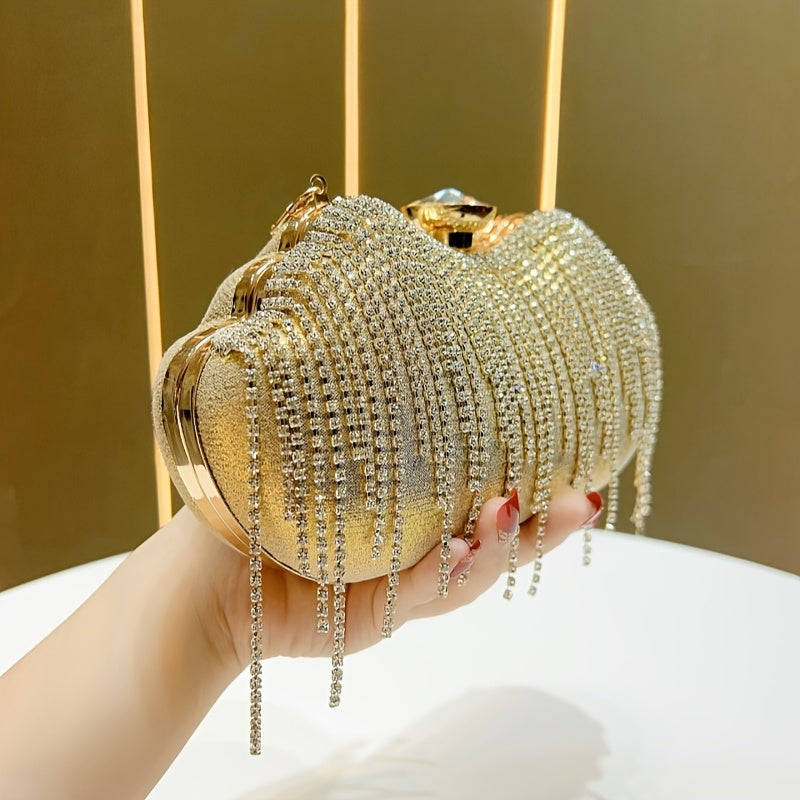 4pcs rhinestone sunflower clutch & jewelry set. Elegant square dinner bag with black floral gemstones, perfect for parties, balls, and weddings. goobingoo