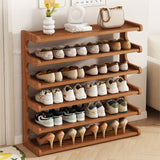 Bamboo Shoe Rack Organizer 3 5 6 Tier Wooden Shoe Storage Shelf for Entryway Front Door Closet Holds 6 15 24 Pairs Space Saving
