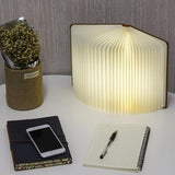 3D LED Book Night Light – USB Rechargeable Magnetic Foldable Wooden Desk Lamp
