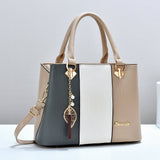 Women’s Colorblock Handbag – Large-Capacity Tote & Shoulder Crossbody Bag, Stylish Commuter & Mom Bag