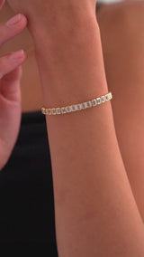 4mm Zirconia Tennis Bracelet Gold/Silver Stainless Steel Women