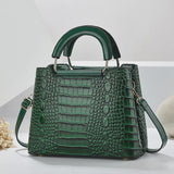 Chic crocodile pattern women’s shoulder bag with adjustable strap and zipper closure. Stylish crossbody purse perfect for casual or formal occasions.
