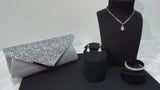 Sequin Evening Clutch & Jewelry Set - 4pc