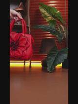 Women's large capacity handbag with elegant floral design and zipper closure. Perfect for daily use, weddings, birthdays, or Mother's Day gifts.